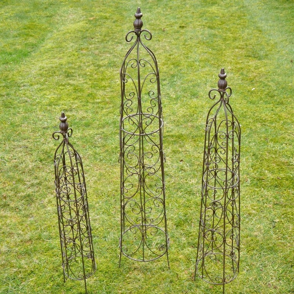 Handmade Metal Garden Obelisk Plant Supports - Assorted Obelisk Set