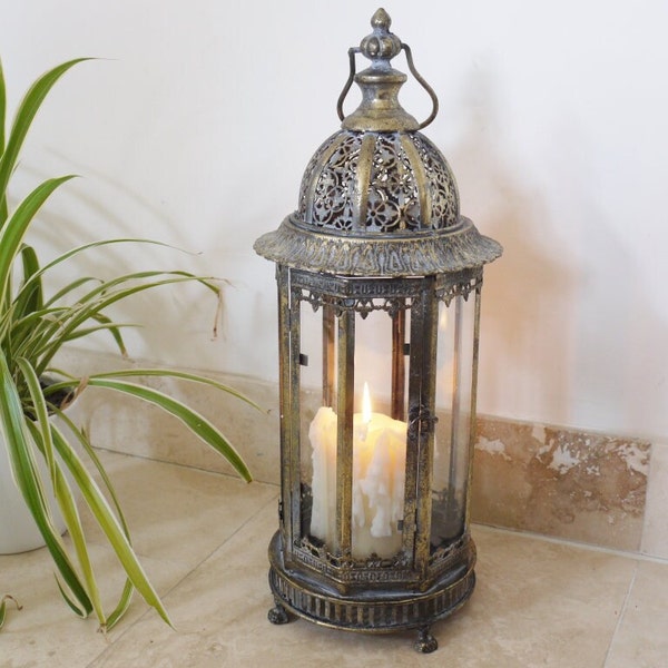 Moroccan Style Lantern Candle Holder - Large Deocrative Lamp