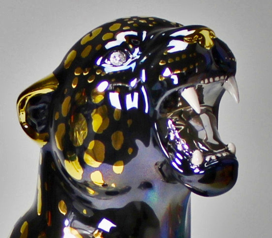 Exclusive Decorative Figure Leopard Luxury Gold Swarowski Etsy Ireland