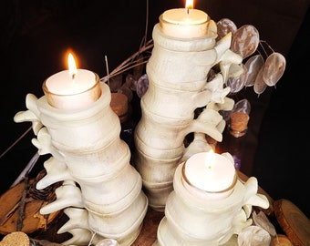 Tealight holder spine horror decoration hand-painted from filament Halloween