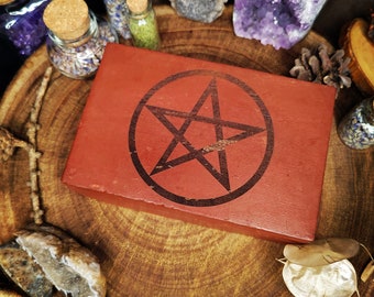 Tarotkartenbox Schmuckkasten Pentagramm Vintage