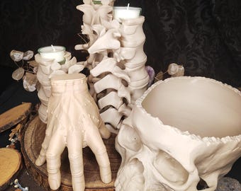 Halloween Set Wirbelsäule Schädel Hand aus Filament unbearbeitet