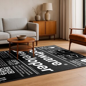 Funny Software Developer Nutrition Label Nonslip Area Rug Programmer Gift Office Decor Carpet Kitchen Bedroom Floor Mat Coding Rug image 2