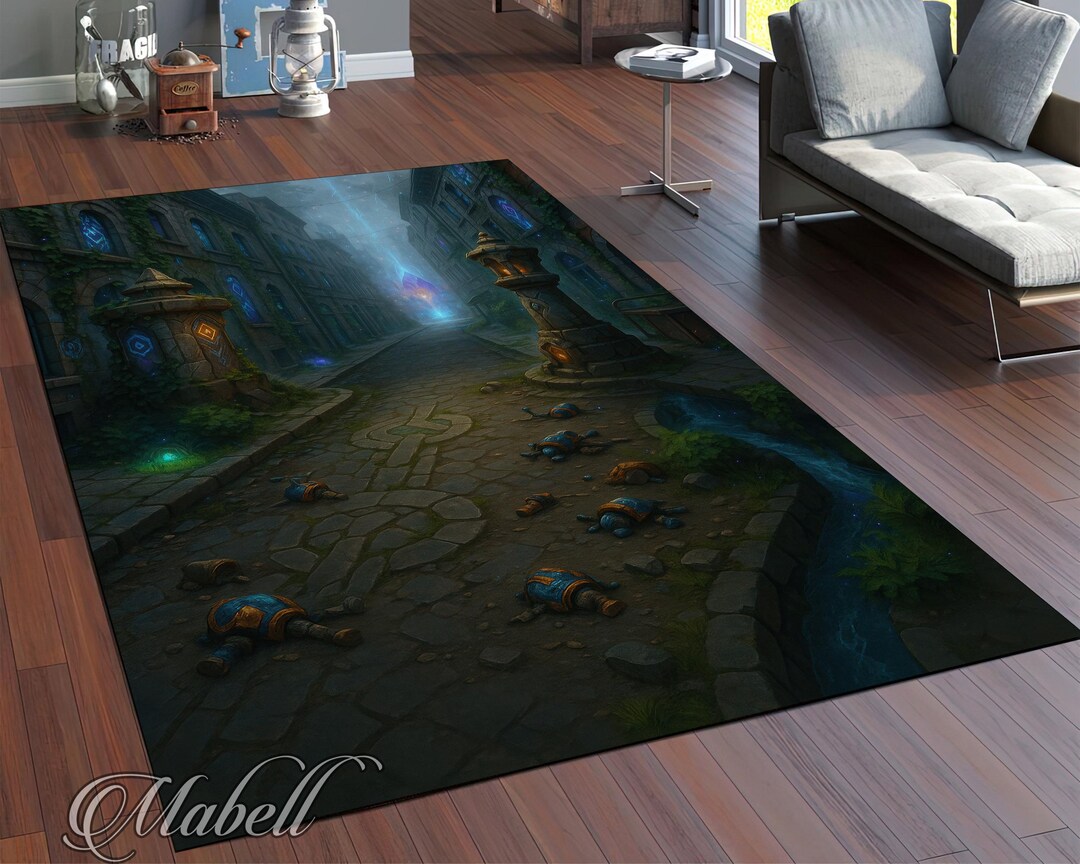 Rpg Rug Mystical Corridor Rug | Fantasy RPG Battle Map Washable Non-slip Floor ...