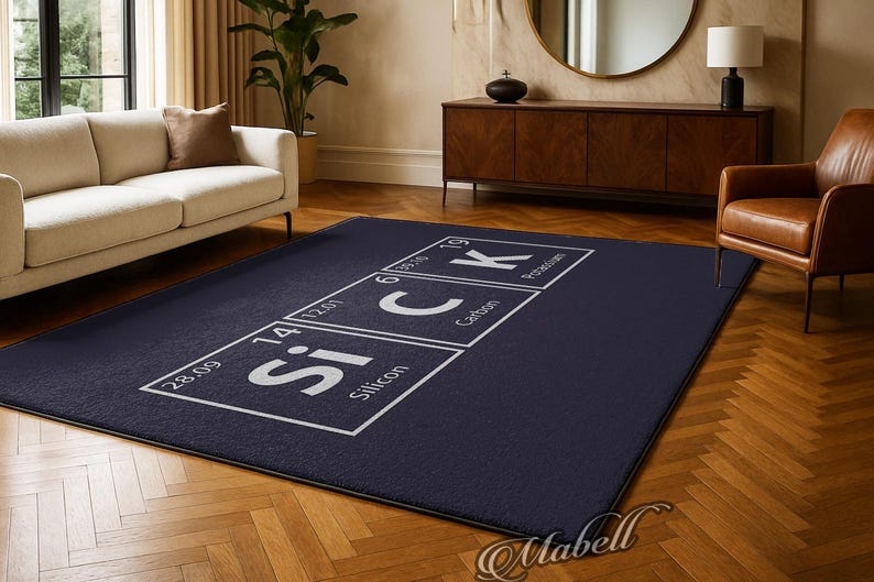 Science Chemistry Nonslip Rug Periodic Table Educational Carpet Home ...