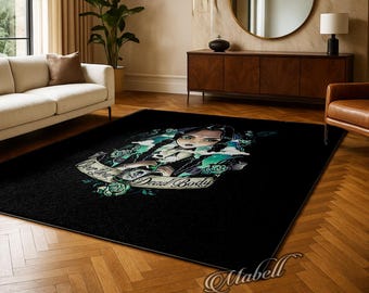 Movie Rug TV Serie Themed Nonslip Area Rug Living Room Carpet Washable Home Decor Black Green Rug