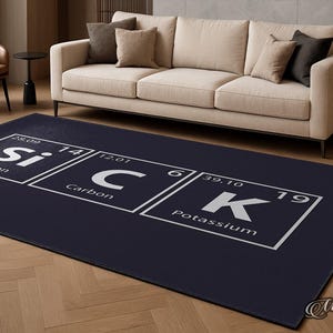 Science Chemistry Nonslip Rug Periodic Table Educational Carpet Home ...