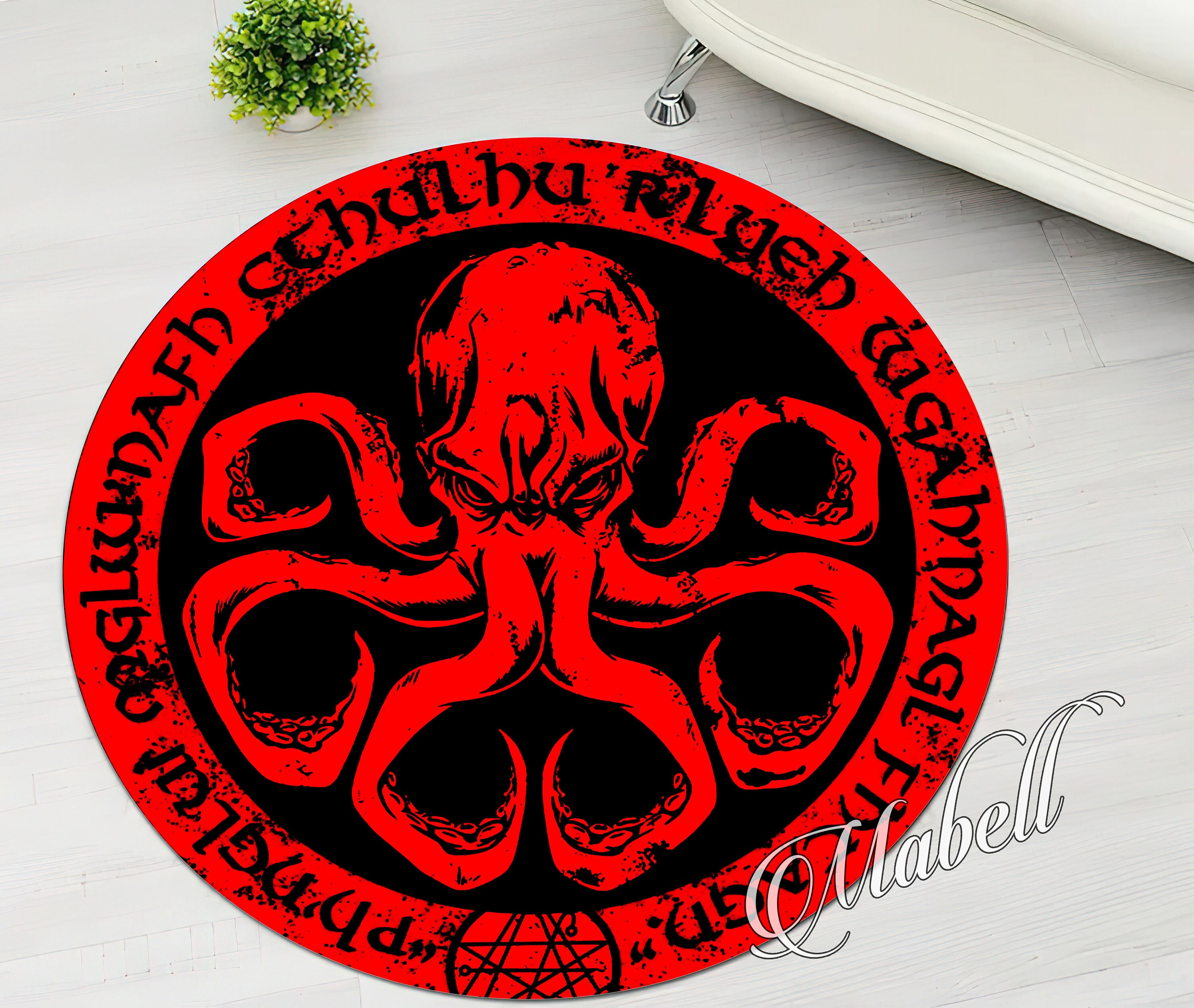 Octopus Rug Red Octopus Themed Nonslip Rug Octopus Decor - Etsy