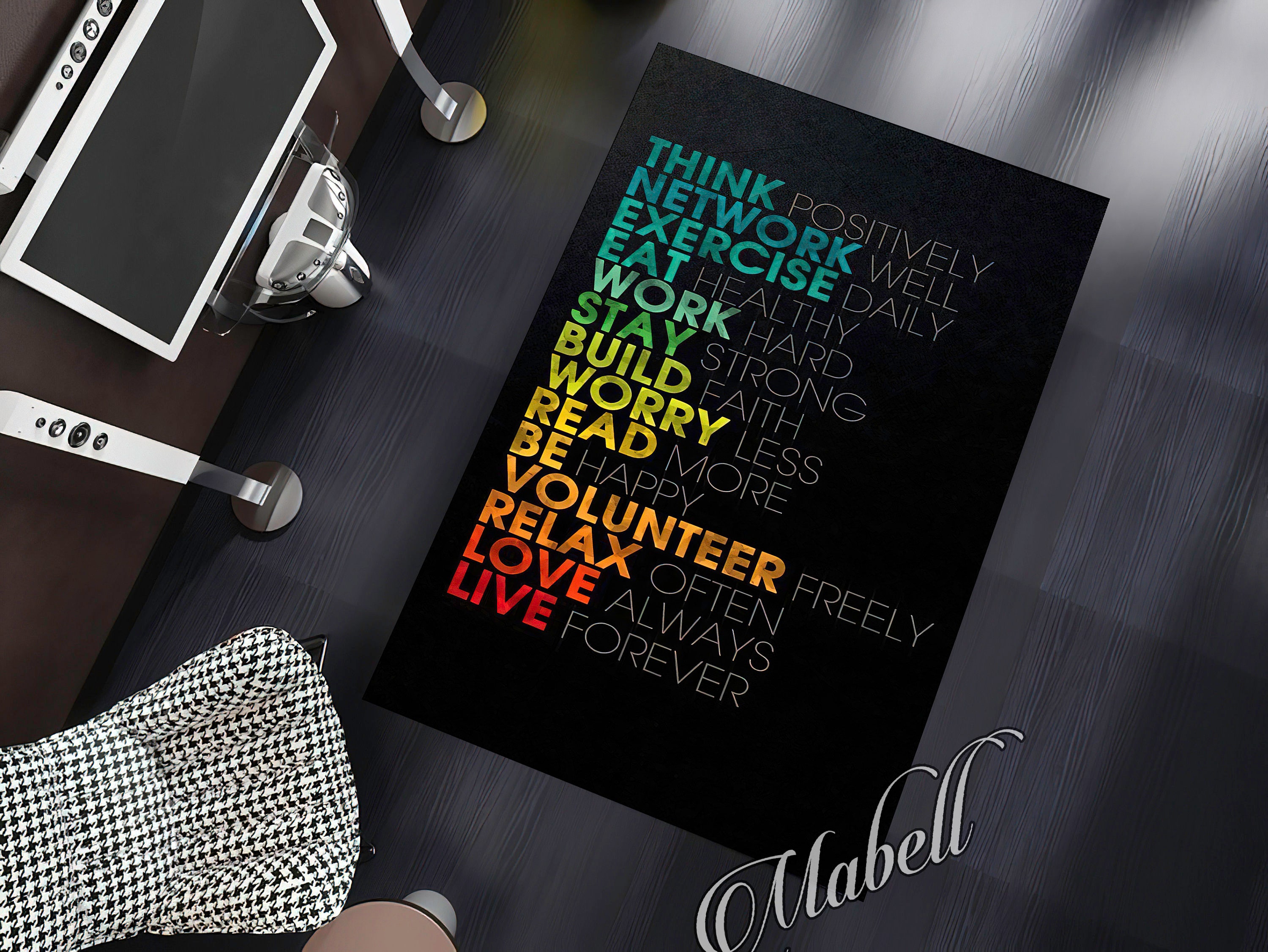 Motivational Quote Typography Nonslip Area Rug Inspirational Home Decor ...