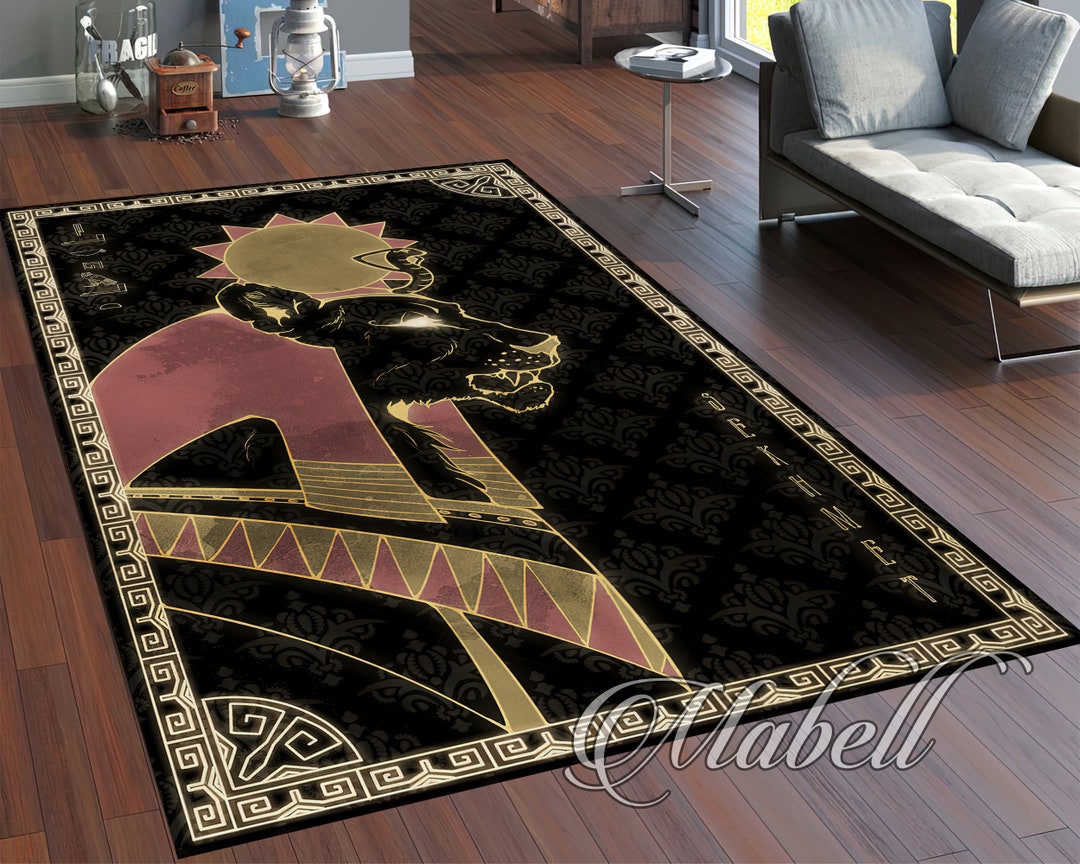 Sekhmet Rug, Ancient Egypt Goddes Cards Nonslip Area Rug, Ancient Egypt ...