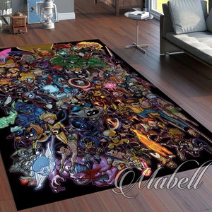 All Superhero Rug, Superhero Minimalist Nonslip Area Rug, Kids Room Rug, Home Decor Rug,Gift Rug,Gift for Children, Cute Rug, Christmas Gift