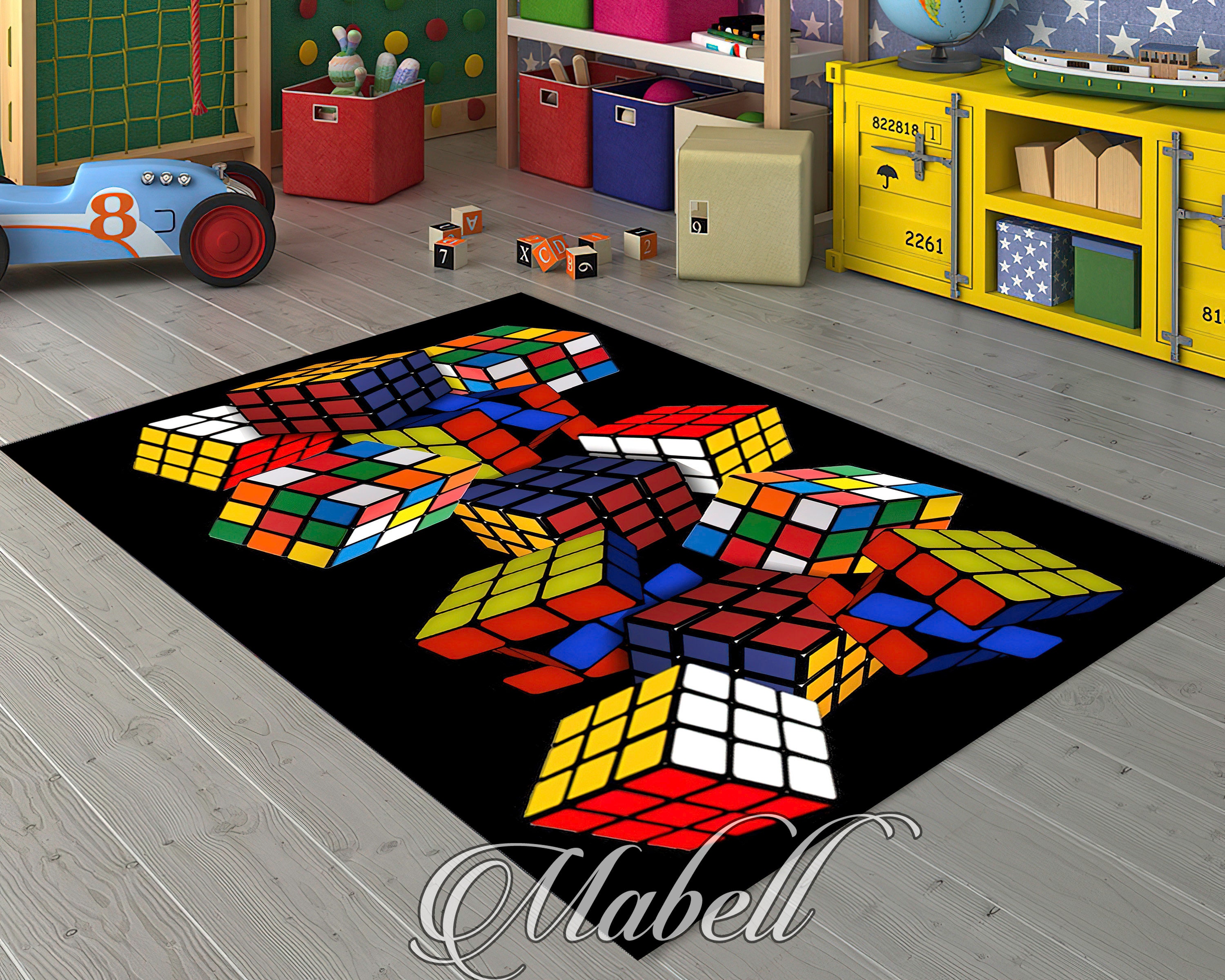 Rubik's Cube Rubik's Cube Rug Gift Rug Kids Room - Etsy
