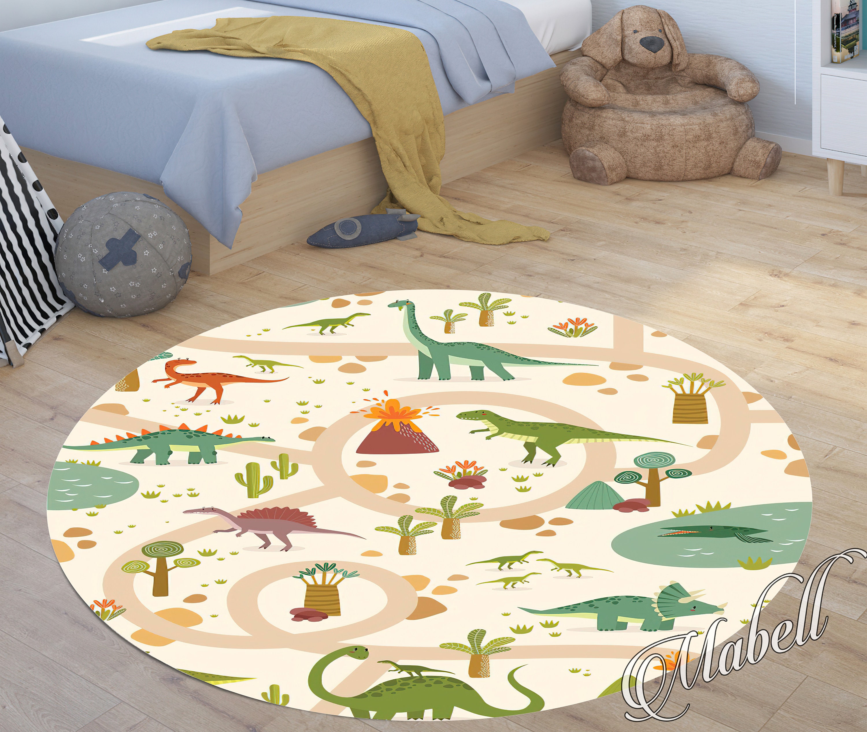 Dinosaurs Rug Dinosaurs Themed Nonslip Rug Kids Room Rug Etsy