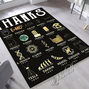 Science Rug, Inventors Inventions Themed Nonslip Area Rug, Science ...