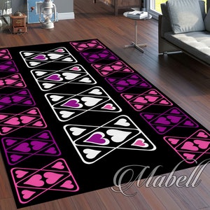 Hartkaarten patroon nonslip gebied tapijt, woonkamer tapijt, outdoor tapijt, modern tapijt, koele tapijten, decoratieve tapijten, home gift tapijt, kerstcadeau