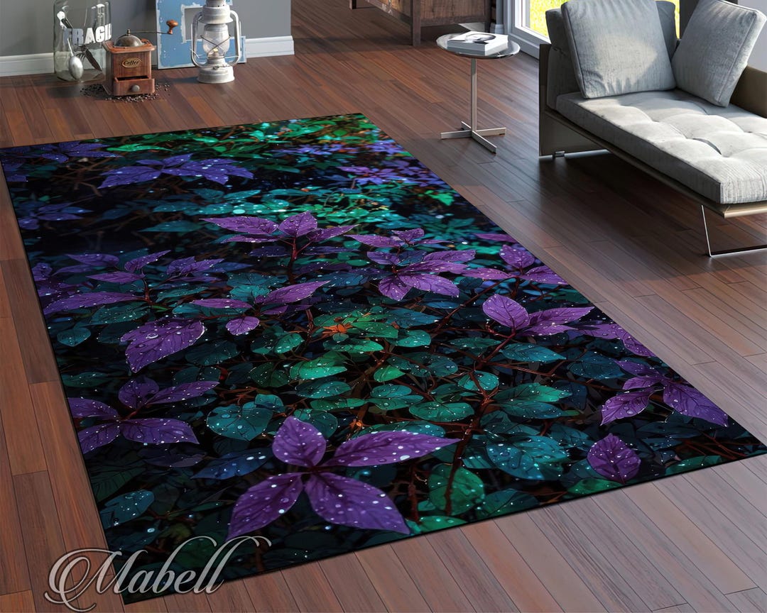 Colorful Real Flowers Theme Rug Living Room Under Rain Nonslip Area Rug ...