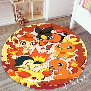 Tappeto per bambini in camera, Decorazione circolare per camera per bambini, Tappeto antiscivolo a tema cartone animato, Regalo per bambini, Tappeto rotondo, Tappeto esterno, Tappeto per adolescenti, Regalo di Natale