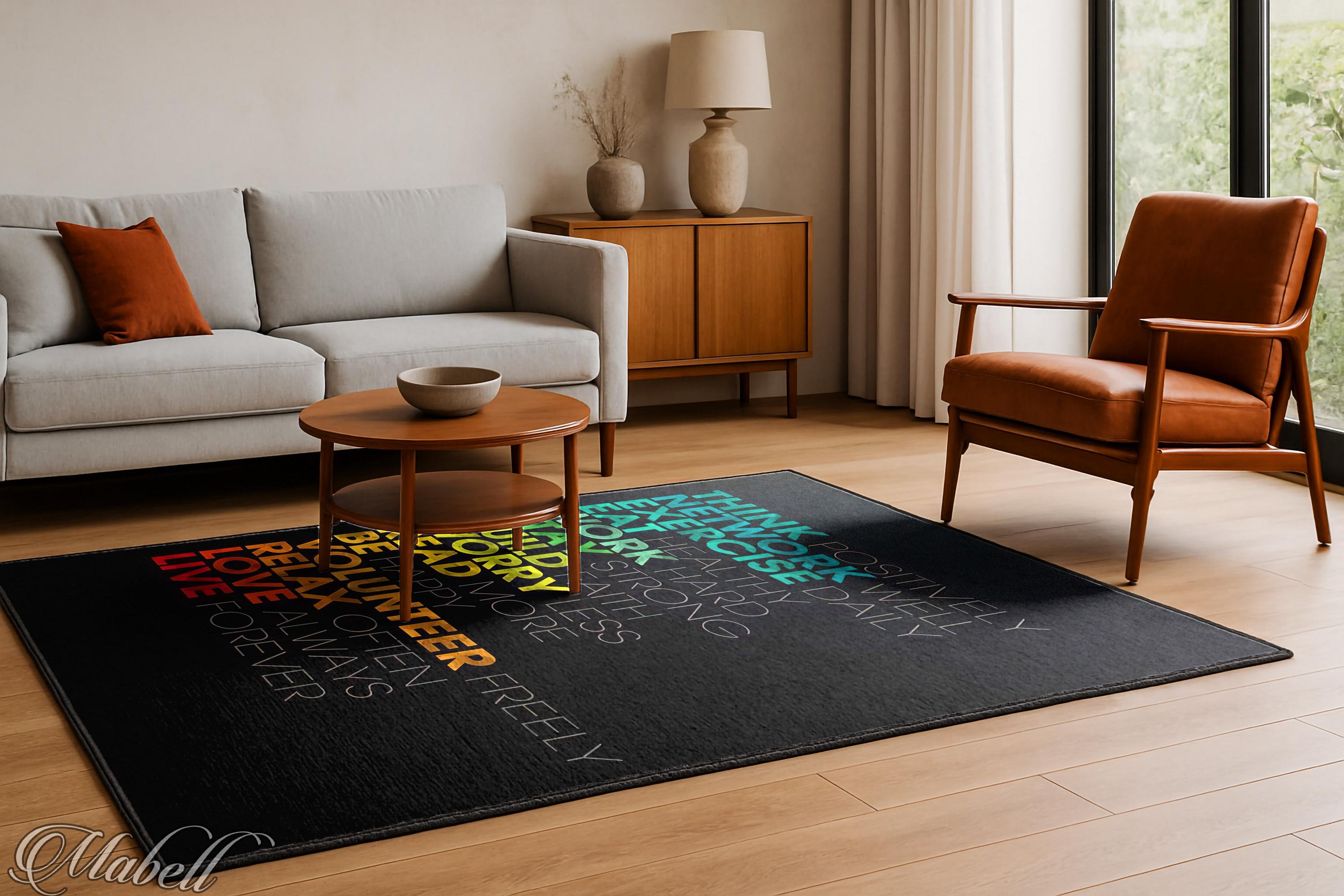 Motivational Quote Typography Nonslip Area Rug Inspirational Home Decor ...