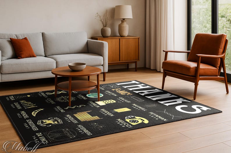 Science Classroom Rug Famous Scientists Thank You Educational Nonslip Area Rug STEM Classroom ...
