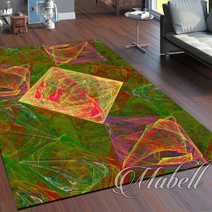 Colorful Cubic Rug, Living Room Rug, Nonslip Area Rug, Outdoor Rug, Modern Rug, Cool Rugs, Decorative Rugs, Bedroom Rug, Christmas Gift