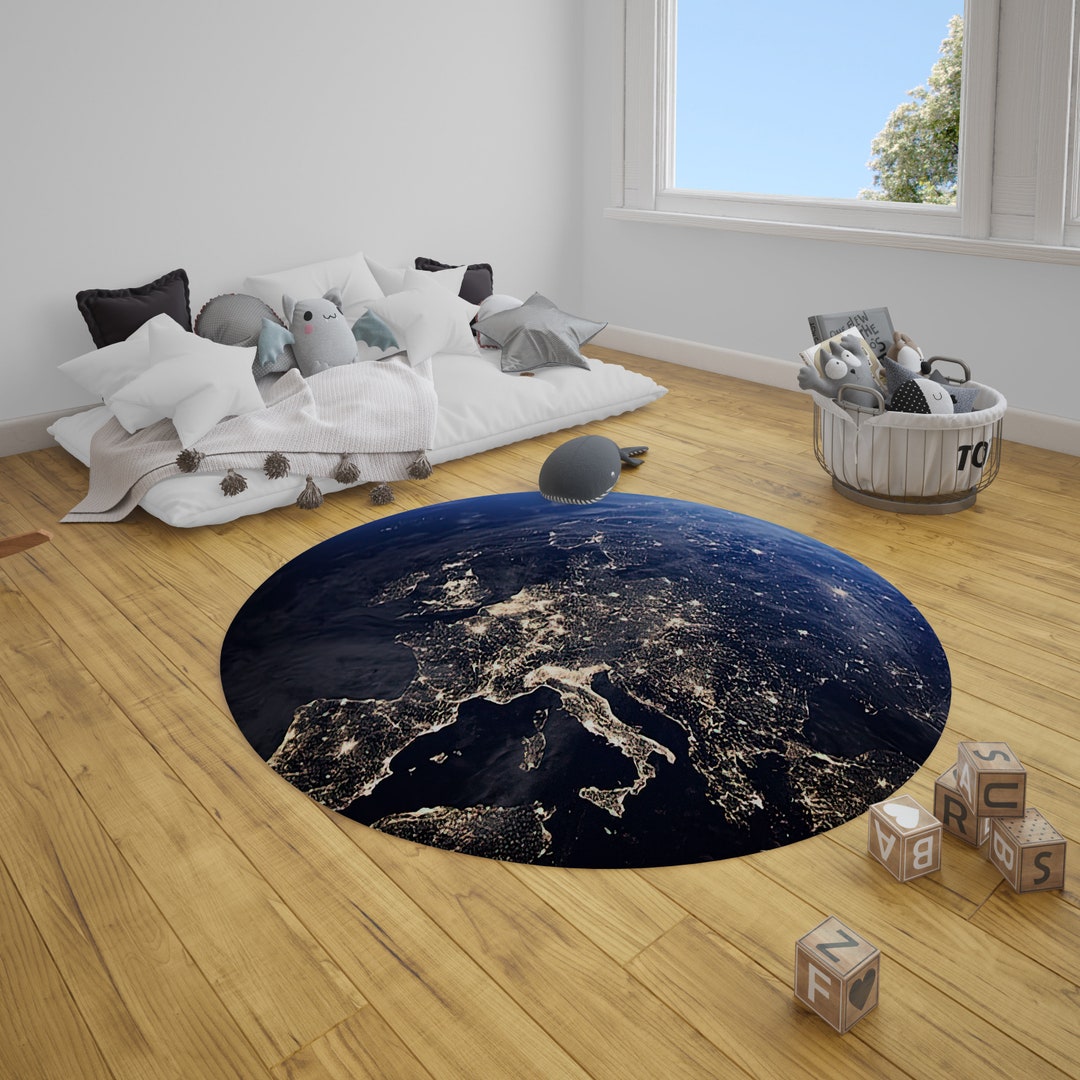 Earth From Space Rug, Kids Room Rug, Nonslip Rug, Kids Room Decor Rug ...