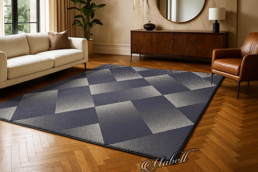 Modern Geometric Patchwork Nonslip Area Rug Beige Gray Dotted Living ...