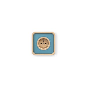 Single square colorful socket, retro design plywood socket, wooden rustic electric socket