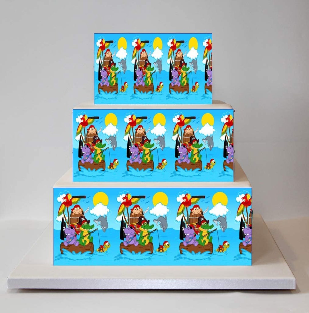 Pirate Themed Edible Cake Band/ribbon on Fondant Icing Etsy