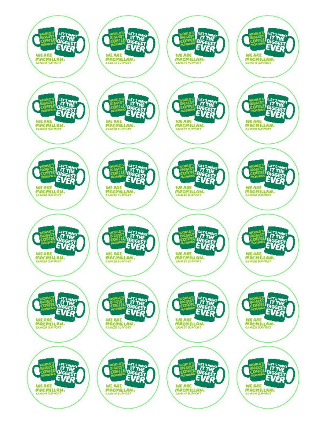 Digital Copy - Macmillan Coffee Morning Cake Decorations - Etsy