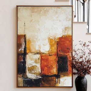 Brown Texture Painting Wabi Sabi Wall Art Large Abstract Minimalist Painting Beige Brown Abstract Canvas Art Vintage Painting Neutral Decor