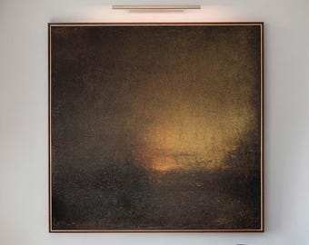 Large Brown Abstract Painting Moody Textured Wall Art Luxury Modern Minimalist Canvas