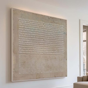 Handmade Neutral Abstract Painting – Minimalist Textured Canvas for Contemporary Homes