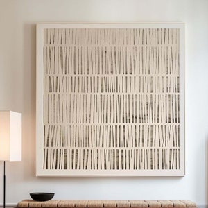Beige Abstract Painting Large Neutral Canvas Art for Living Room Beige & Black Textured Oil Painting Contemporary Minimalist Decor Art