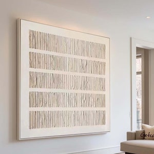 Beige Texture Wall Art Wabi Sabi Wall Art Beige Abstract Minimalist Painting 3D Texture Painting on Canvas Neutral Livingroom Wall Decor
