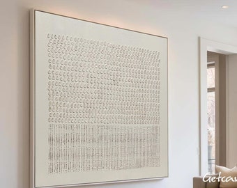 Contemporary Texutred Wall Art Creamy White Minimalist Painting Large Beige Abstract Canvas Art