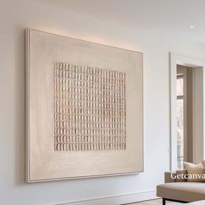 Large Beige Textured Minimalist Painting Wabi Sabi Wall Art Organic Modern Canvas Art