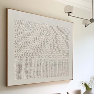 Pure Beige Texutred Wall Art Creamy White Minimalist Painting Beige Minimalist Wall Art for Livingroom Large 3D Texture Painting on Canvas