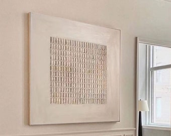 Beige 3D Texture Wall Art Beige Minimalist Painting Neutral Plaster Painting Wabi Sabi Wall Art Beige Texture Painting Modern Minimalist Art