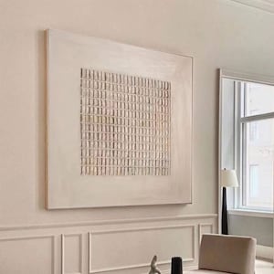 Beige 3D Texture Wall Art Beige Minimalist Painting Neutral Plaster Painting Wabi Sabi Wall Art Beige Texture Painting Modern Minimalist Art