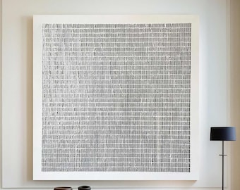Black & White Minimalist Wall Art Large Black 3D Texture Painting on Canvas Contemporary Abstract Minimalist Painting Modern Art Framed
