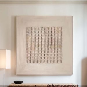 Large Beige Textured Wall Art Beige Minimalist Plaster Painting Wabi Sabi Wall Art Neutral Home Decor