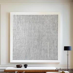 Arte de parede minimalista em preto e branco, grande pintura com textura 3D preta sobre tela, pintura minimalista abstrata contemporânea, arte moderna emoldurada