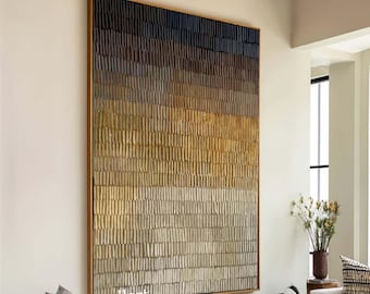 Tableau abstrait Wabi Sabi, grand format, texturé, neutre, art mural moderne et minimaliste sur toile