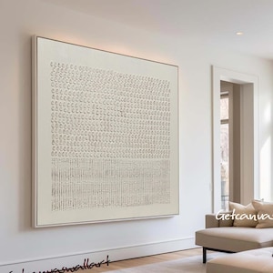 Large Minimalist Textured Wall Art Creamy White Abstract Painting Japandi Style Home Art