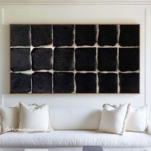 Black Minimalist Wall Art Black Texture Canvas Painting Large Framed Wall Art Modern Minimalist Painting Wabi Sabi Wall Art Black Canvas Art