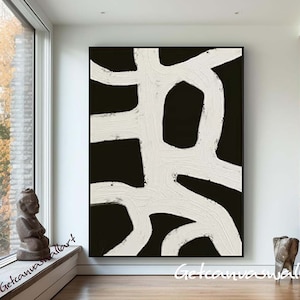 Large Black and White Abstract Wall Art Black Texture Canvas Painting Large Black Texture Wall Art Black White Abstract Minimalist Painting