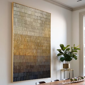 Textured Abstract Canvas Painting: Beige & Brown Minimalist Wabi Sabi Wall Art