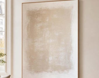 Neutral Abstract Wall Art Beige Textured Minimalist Painting Wabi Sabi Home Decor