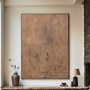 Wabi Sabi Wall Art Brown Abstract Painting Large Brown Texture Wall Art Brown Abstract Wall Art Brown Oil Painting Neutral Canvas Art