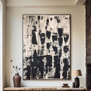 Wabi Sabi Wall Art Black and Beige Textured Wall Art Beige and Black Abstract Painting Modern Abstract Wall Art Beige Texture Painting